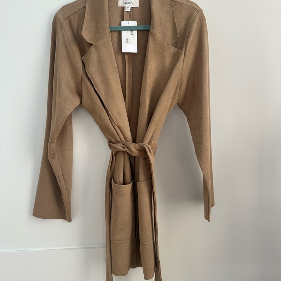 Level 99 Jackets & Blazers - Evereve Camel Faux Suede Blazer